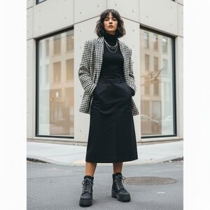 Steve Madden Timbor Black Platform Hiker Combat Boots - Womens 8M nwot